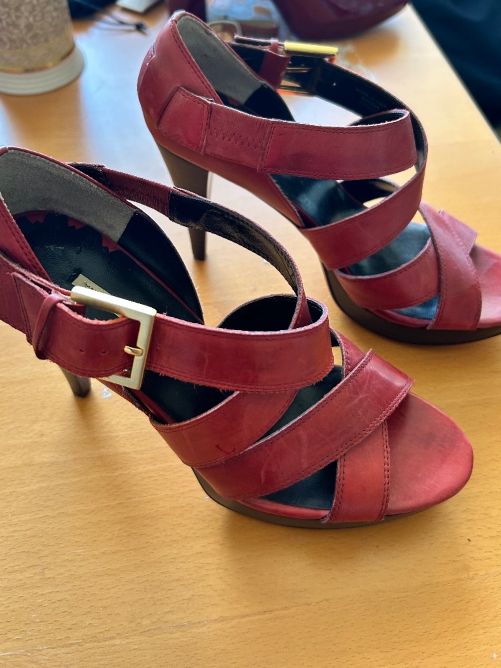 Max Mara high heels leather shoes